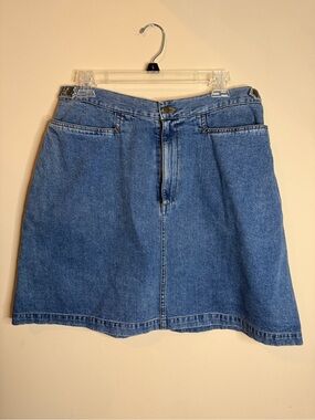 Eddie Bauer Medium Blue Denim A-Line Skirt